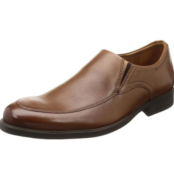 Chaussures Clarks Whiddon Plain Dark Tan Lea - Cuir Homme/Femme Confortables